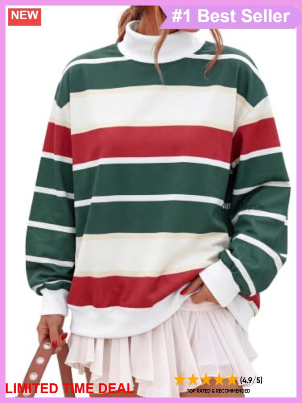 Womens Mock Neck Color Block Pullover Sweatshirt Long Sleeve Cozy Top